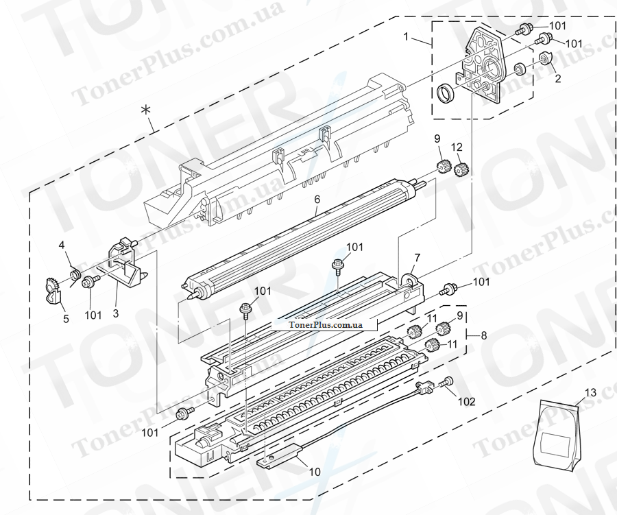Каталог запчастей для Ricoh Aficio MP1801 - PCU 1 (B24561)