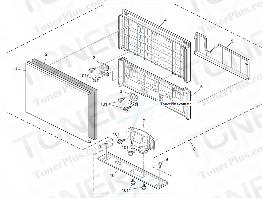 Каталог запчастей для Ricoh Aficio MP1911 - Platen Cover (B24562)