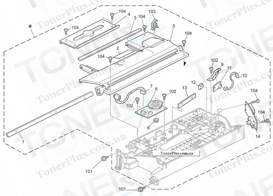 Каталог запчастей для Ricoh Aficio MP3351 - Laser Unit