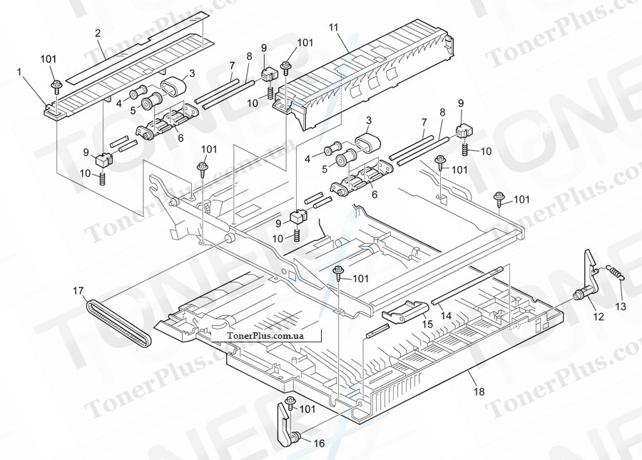 Каталог запчастей для Ricoh Aficio MP2352SP - Duplex Section 3