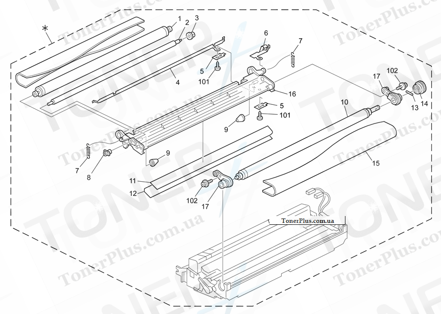 Каталог запчастей для Ricoh Aficio MP5001 - Transfer Belt Unit 1
