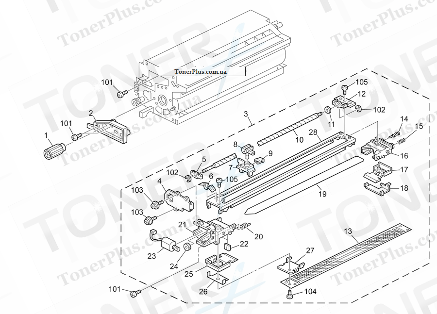 Каталог запчастей для Ricoh Aficio MP6500SP - PCU 1