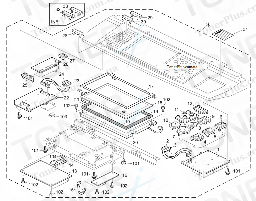 Каталог запчастей для Ricoh Aficio MPC7500SP - Operation Panel