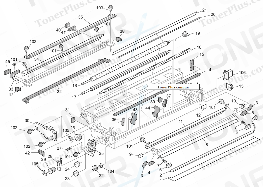 Каталог запчастей для Ricoh Aficio MPC7500SP - PCU 3