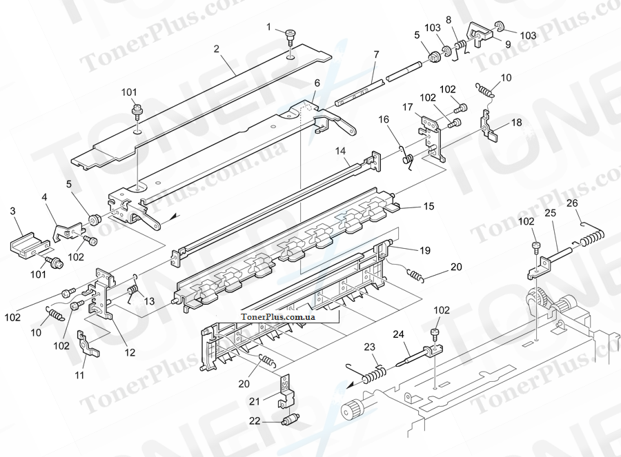 Каталог запчастей для Ricoh Aficio MPC7500SP - Fusing Unit 4