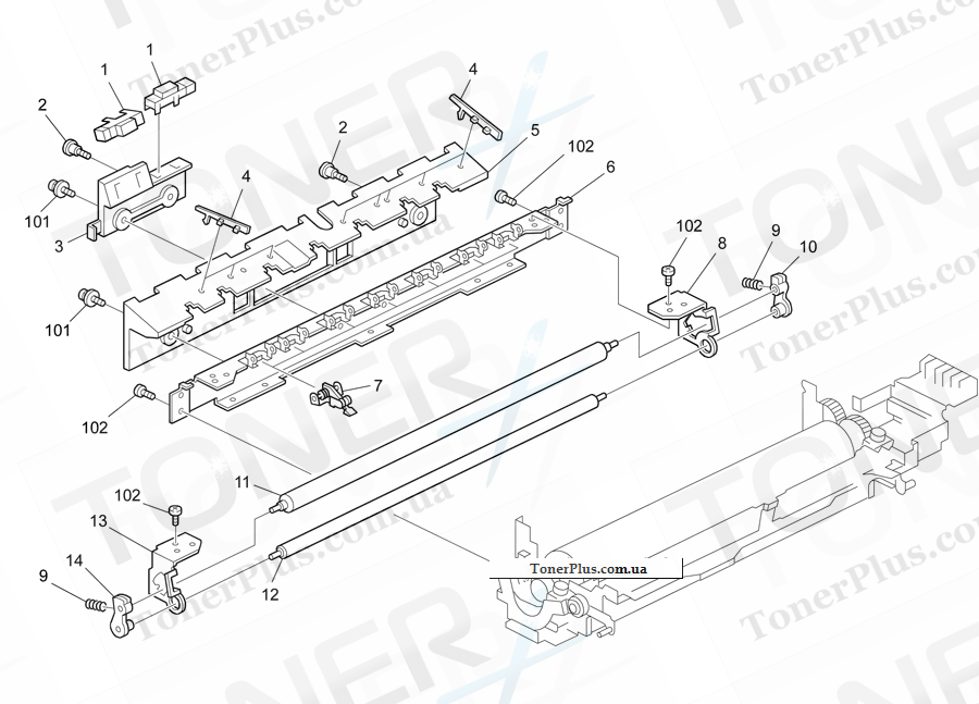 Каталог запчастей для Ricoh Aficio MPC7500SP - Fusing Unit 6
