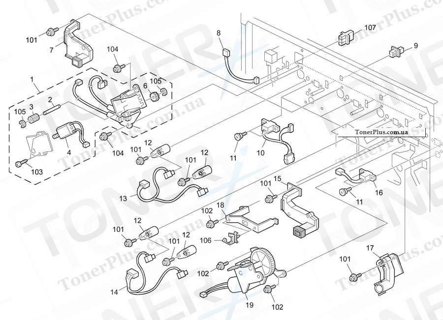 Каталог запчастей для Ricoh Aficio MPC7500SP - Drive Section 2
