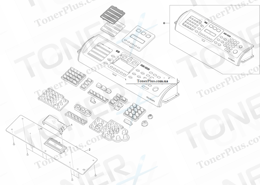 Каталог запчастей для Ricoh Aficio SP3200SF - OPE Unit