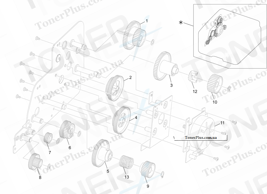 Каталог запчастей для Ricoh Aficio SP3300D - Drive Section