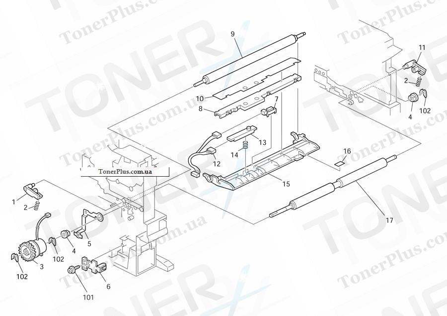 Каталог запчастей для Ricoh Aficio SP4210N - Paper Registration 2