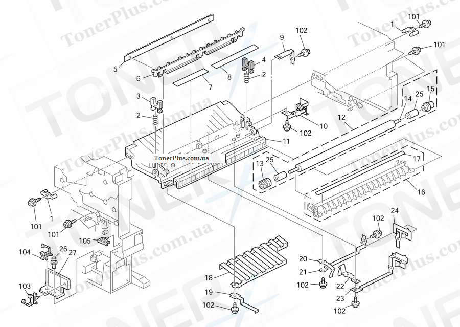 Каталог запчастей для Ricoh Aficio SP4210N - Transfer Section