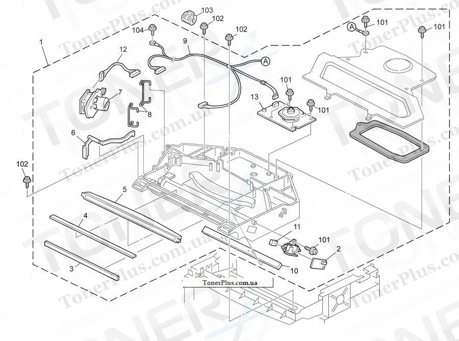 Каталог запчастей для Ricoh Aficio SP4310N - LD Unit
