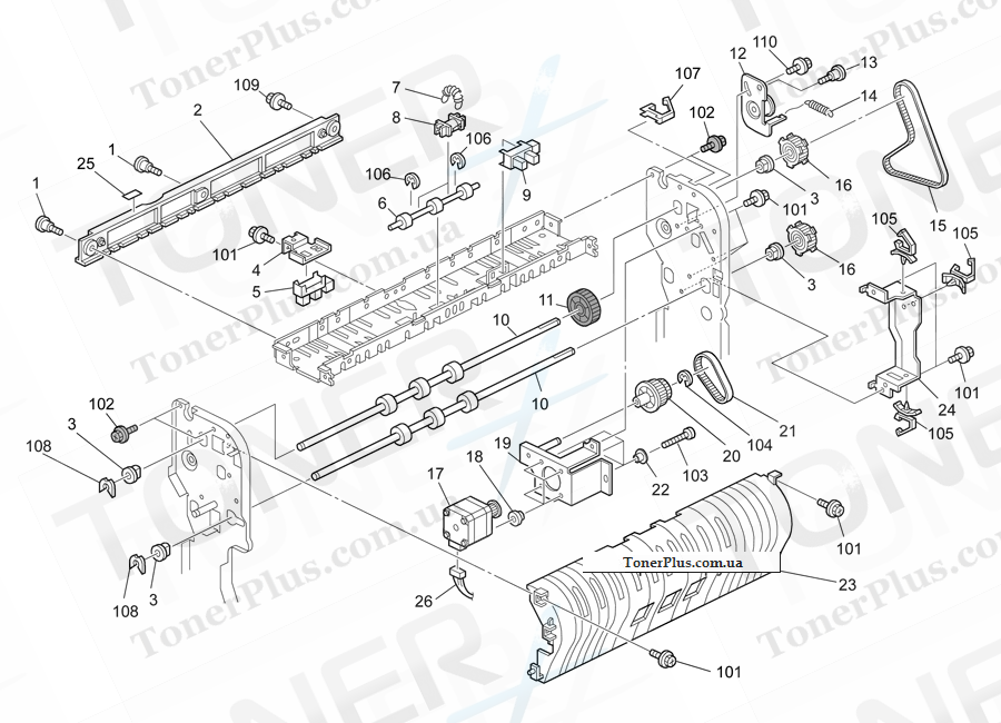 Каталог запчастей для Ricoh Aficio SP8200DN - Duplex Unit 3