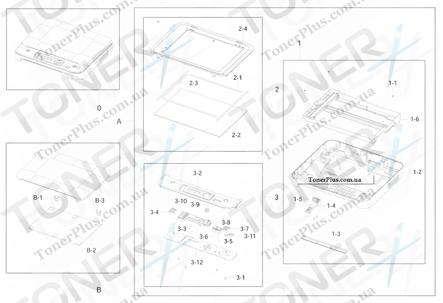 Каталог запчастей для Samsung CLX3185N - SCANNER (3 in 1)
