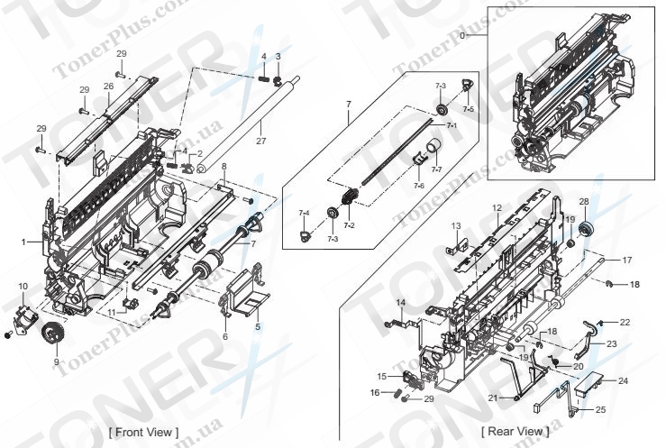 Группа запчастей для Samsung ML-1663 - FRAME-PAPER PATH
