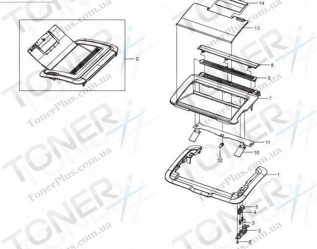 Группа запчастей для Samsung ML-1664 - COVER-TOP