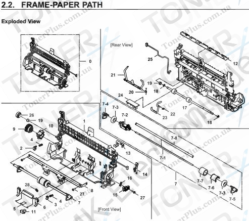 Группа запчастей для Samsung ML-1860_SEE - FRAME-PAPER PATH