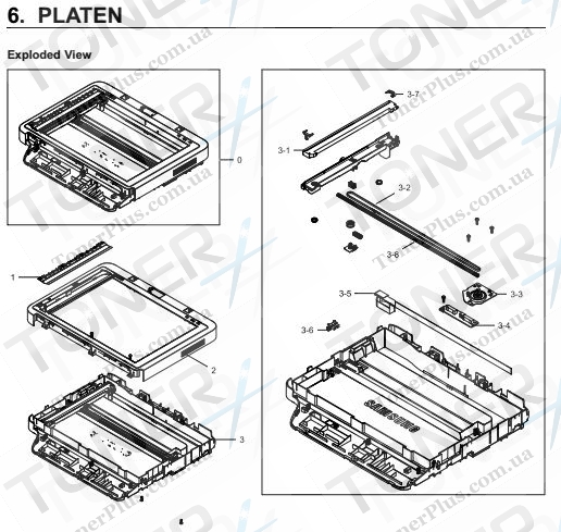 Группа запчастей для Samsung SL-M2870FD - PLATEN