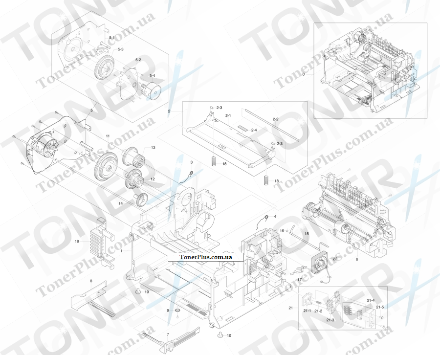 Каталог запчастей для Samsung SCX4521F - Main Frame Assembly