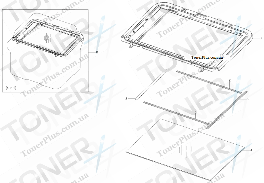 Каталог запчастей для Samsung SCX4623FW - PLATEN-UPPER 4 in 1