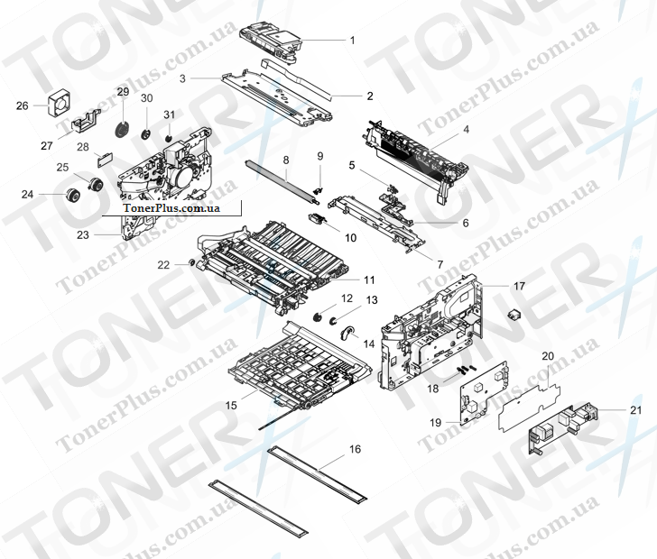 Каталог запчастей для Samsung SCX4729FW - Frame Main