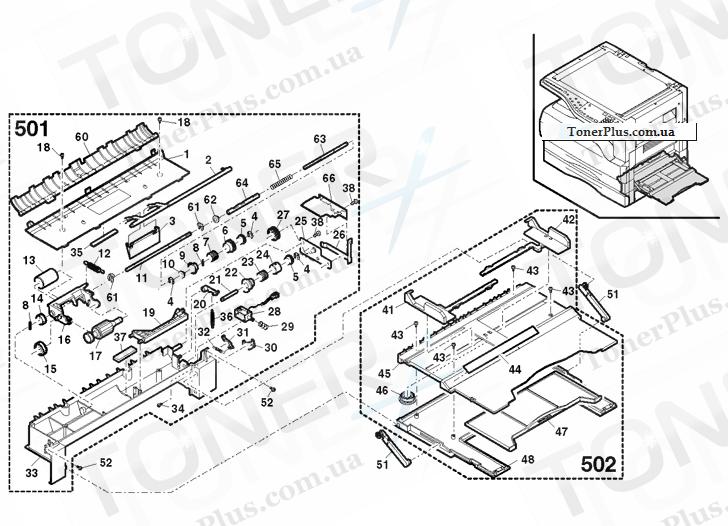 Каталог запчастей для Sharp ARM205 - Manual paper feeding multi unit