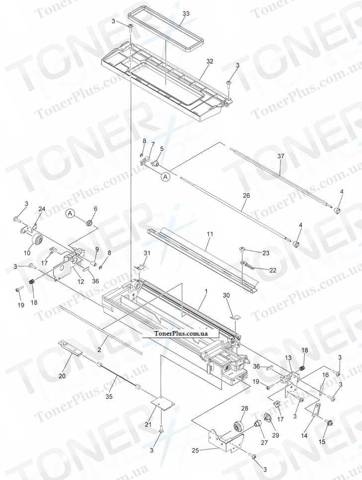 Каталог запчастей для Toshiba e-Studio 306SE - DEVELOPER-ASY-1