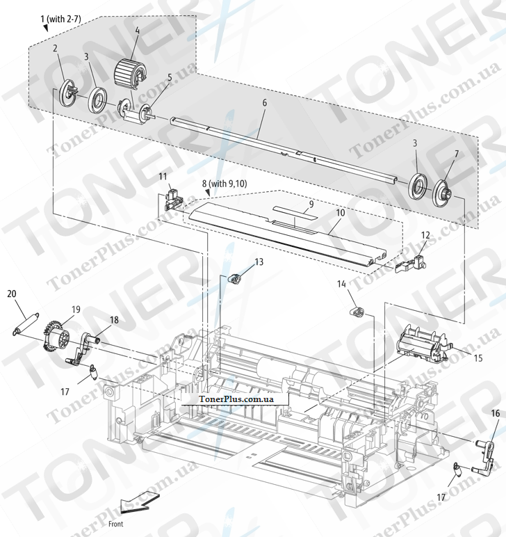 Каталог запчастей для Xerox Phaser 3040 - Feeder 2