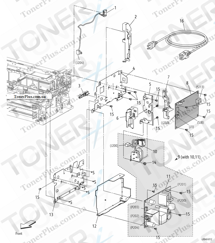 Каталог запчастей для Xerox Phaser 3040 - Electrical 2