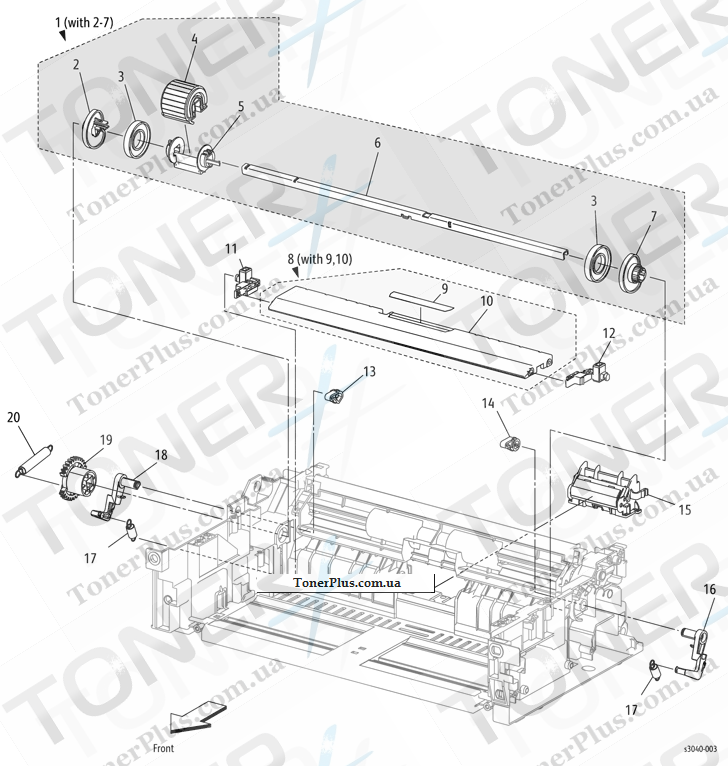 Каталог запчастей для Xerox WorkCentre 3045 - Feeder 2